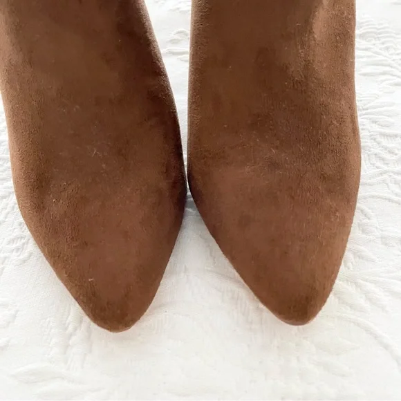 Lulus Taryne Taupe Suede Pointed-Toe Booties Size 5.5 - Picture 7 of 14